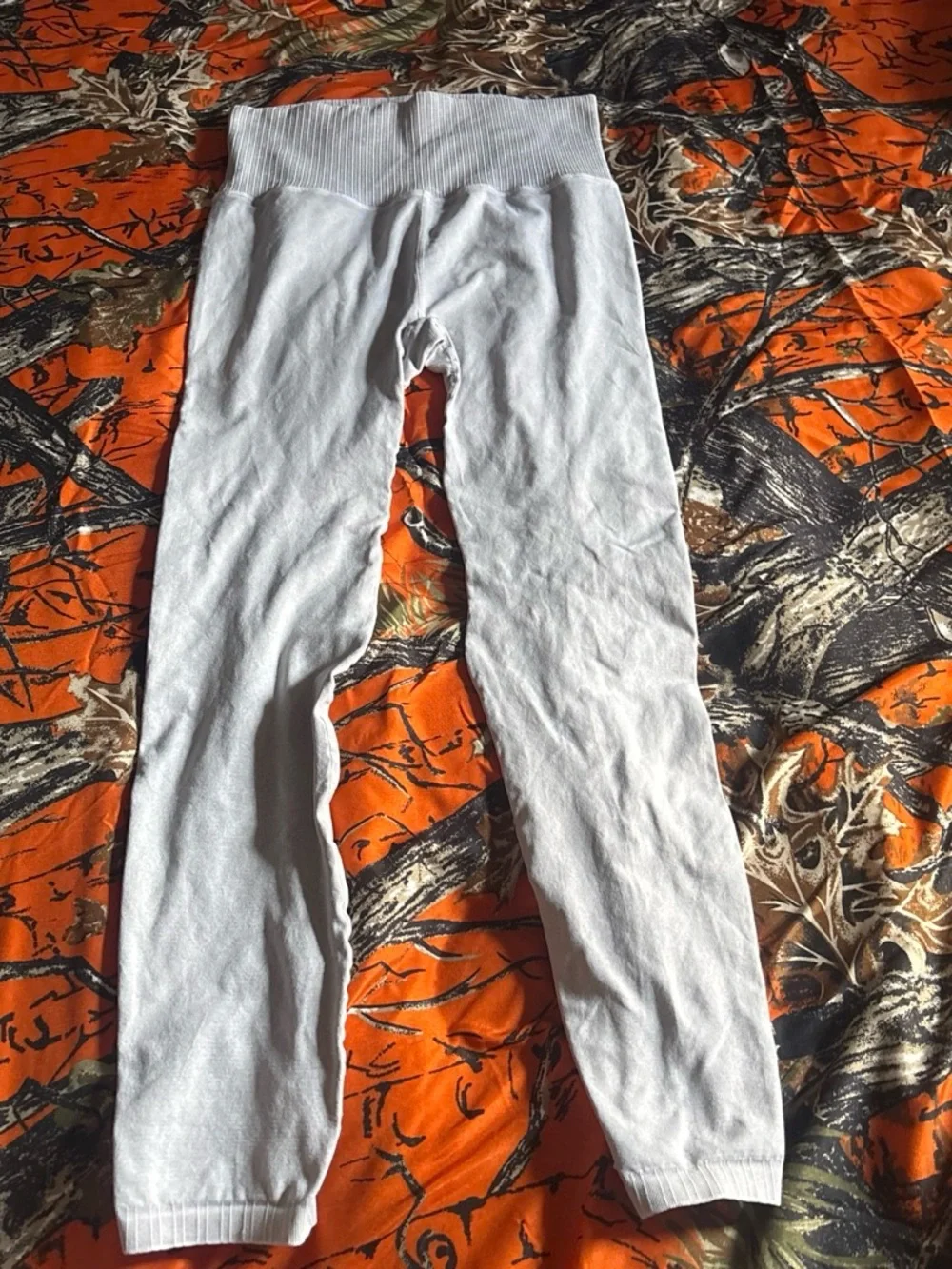 Free People Light Gray Ribbed Wide-Leg Jumpsuit